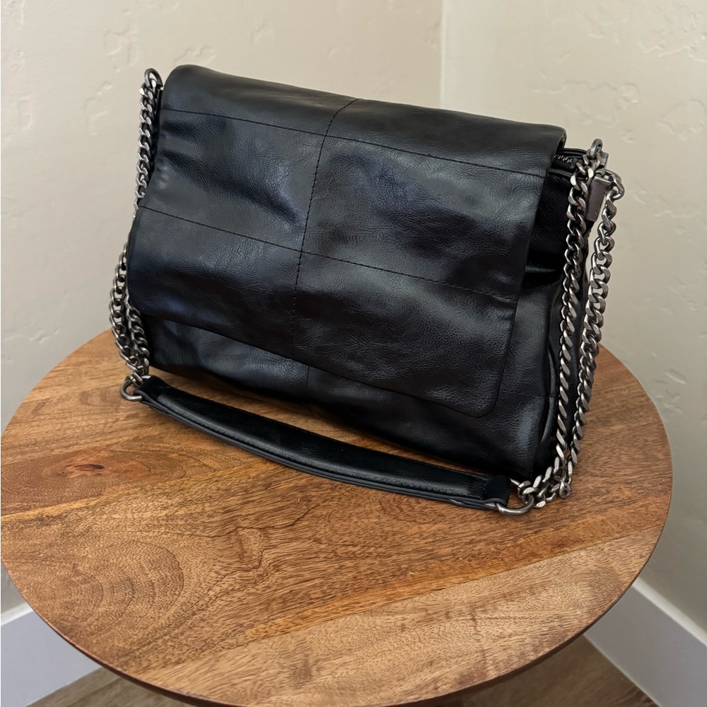 Zara Black “ROCK STYLE FLAP SHOULDER BAG”